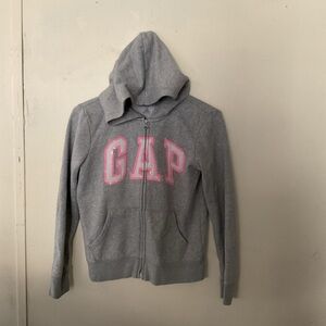 GAP Kids Gray Hoodie with Pink Logo